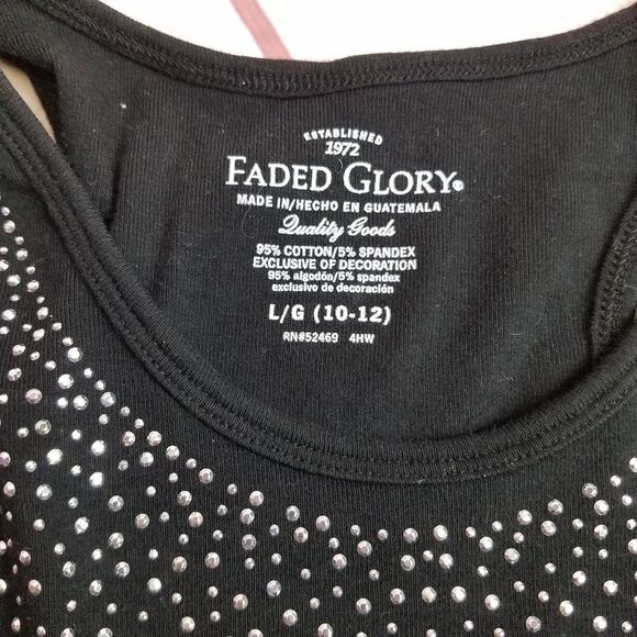 Faded Glory beaded tank top L10/12 - Picture 3 of 3